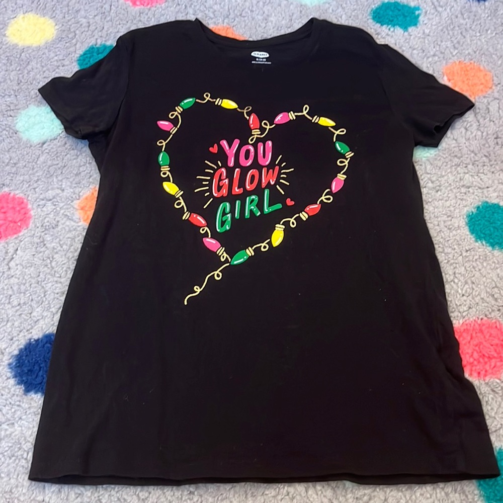 Old Navy Girls “You Glow Girl” Holiday T Shirt